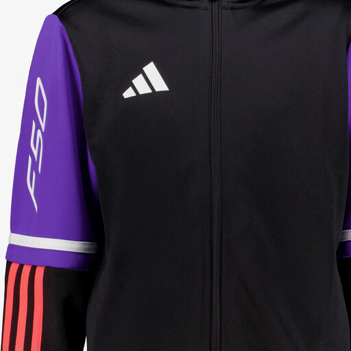 F50 TR JKT Y kinder trainingsvest zwart paars