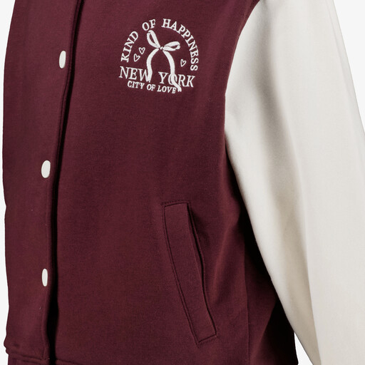 Meisjes baseball vest bordeaux rood