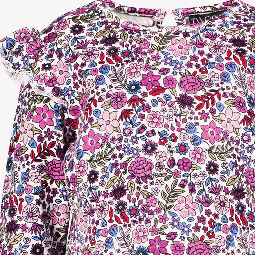Meisjes blouse met bloemenprint roze