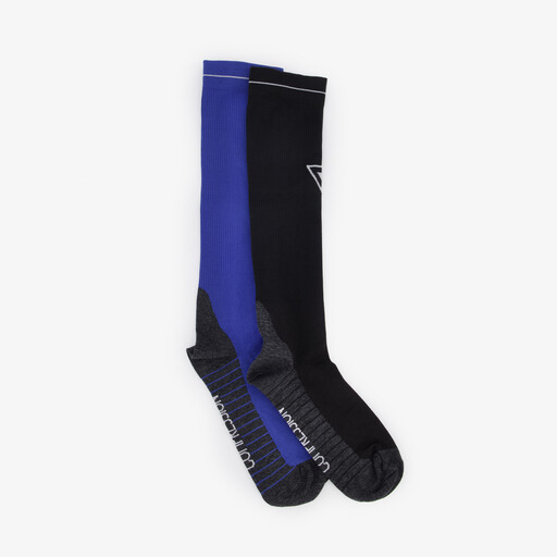 2 paar compressiesokken blauw zwart