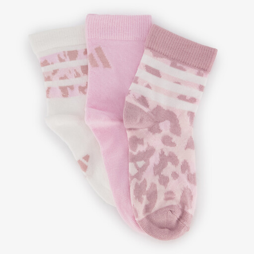 3 meisjes sokken roze wit