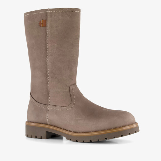Leren dames laarzen taupe