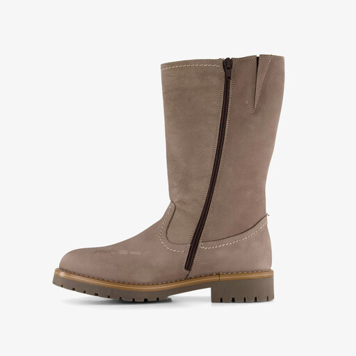 Leren dames laarzen taupe
