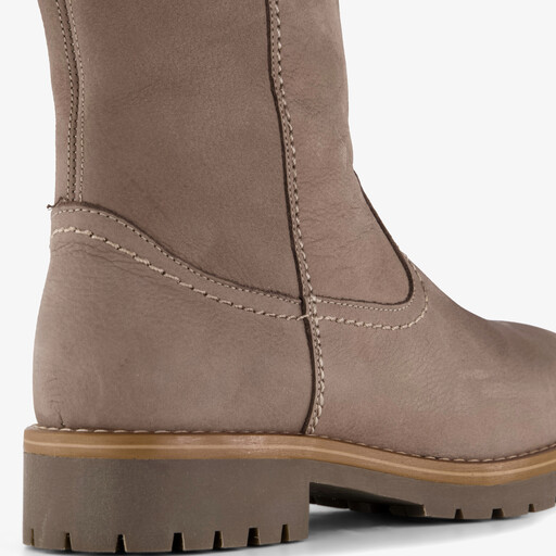 Leren dames laarzen taupe