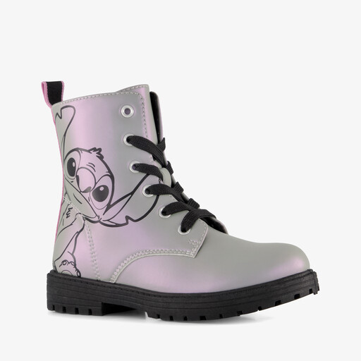 Meisjes veterboots zilver roze