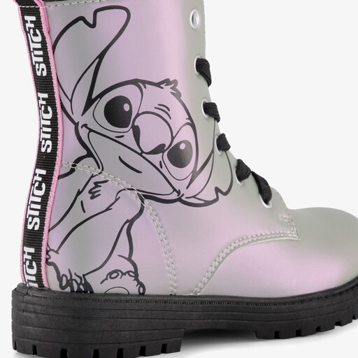 Meisjes veterboots zilver roze