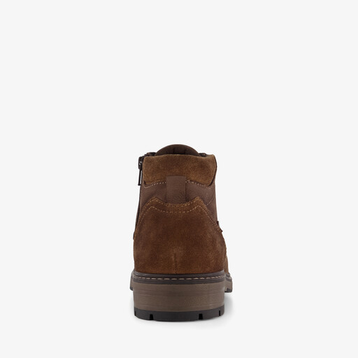 Suède heren veterschoenen cognac bruin