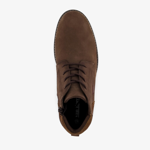 Suède heren veterschoenen cognac bruin
