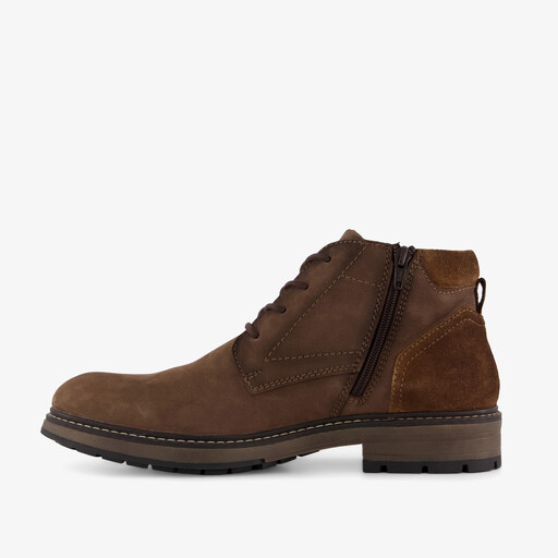 Suède heren veterschoenen cognac bruin