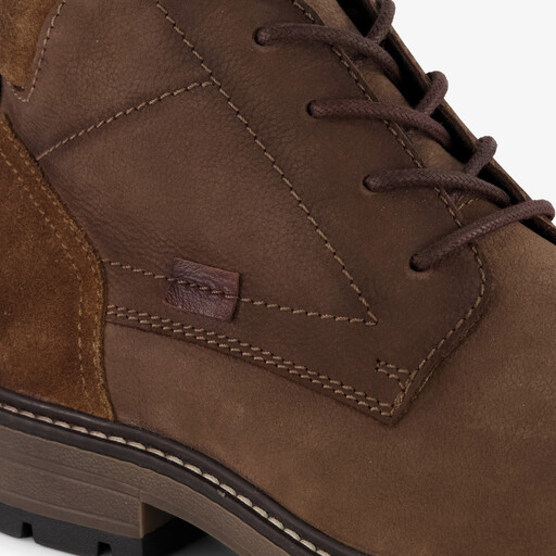 Suède heren veterschoenen cognac bruin
