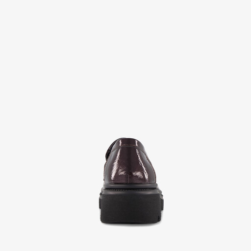 Dames lak loafers bordeaux rood