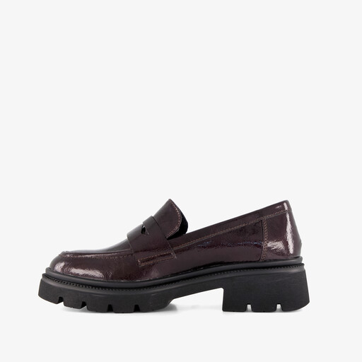 Dames lak loafers bordeaux rood