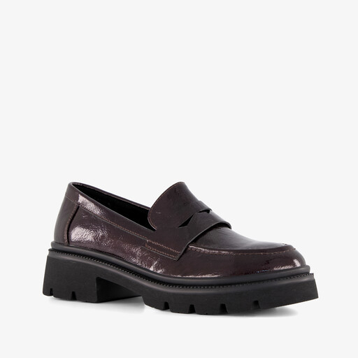 Dames lak loafers bordeaux rood