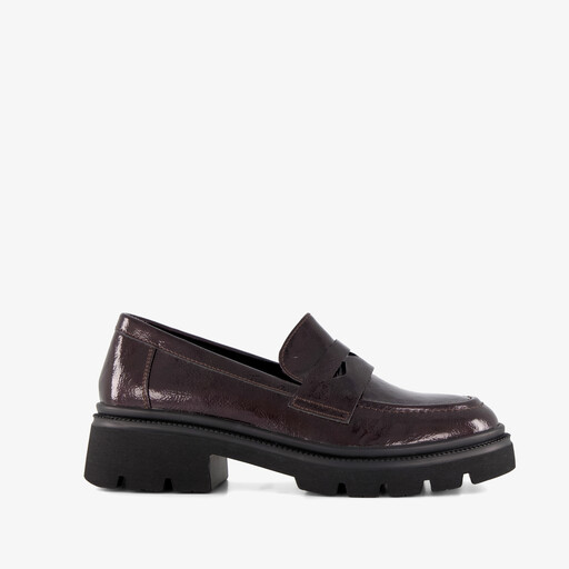Dames lak loafers bordeaux rood