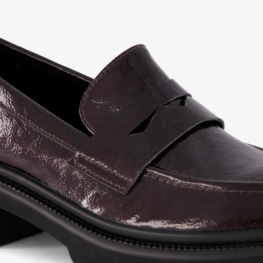 Dames lak loafers bordeaux rood
