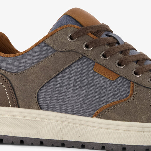 Heren sneakers blauw bruin