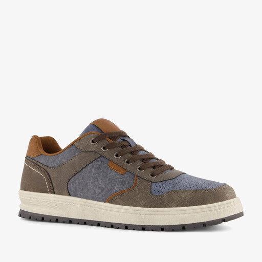 Heren sneakers blauw bruin