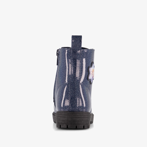 Meisjes veterboots met glitters blauw