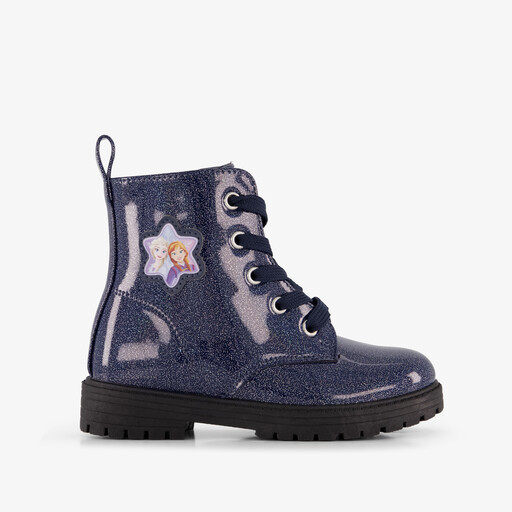 Meisjes veterboots met glitters blauw