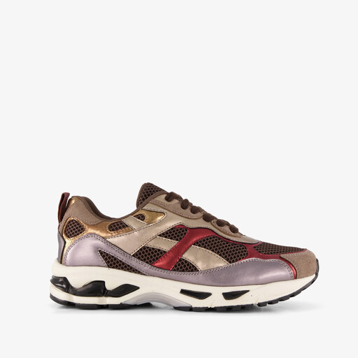 Dames sneakers bruin metallic