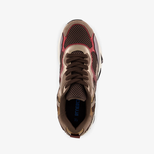 Dames sneakers bruin metallic