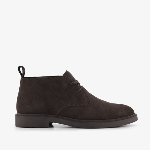 Suède heren veterschoenen donkerbruin