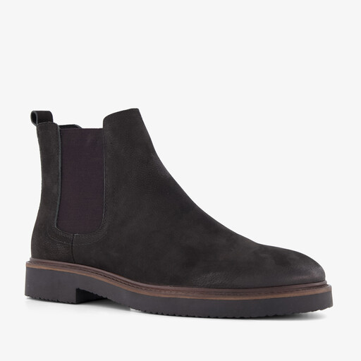 Suède heren Chelsea boots donkerblauw