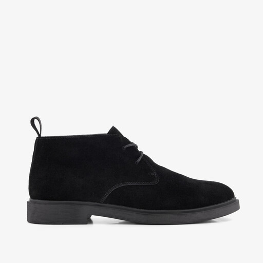 Suède heren veterschoenen zwart