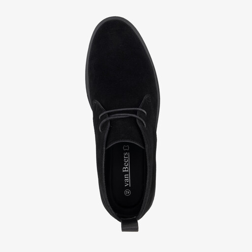 Suède heren veterschoenen zwart