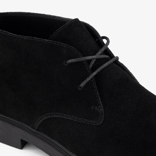 Suède heren veterschoenen zwart