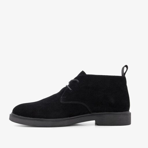 Suède heren veterschoenen zwart