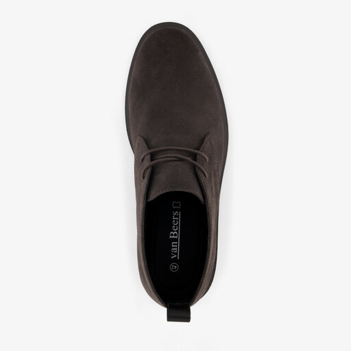 Suède heren veterschoenen donkerbruin