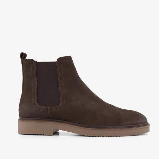 Suède heren Chelsea boots donkerbruin
