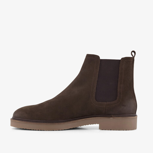 Suède heren Chelsea boots donkerbruin