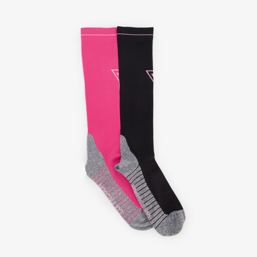 2 paar compressiesokken dames roze zwart