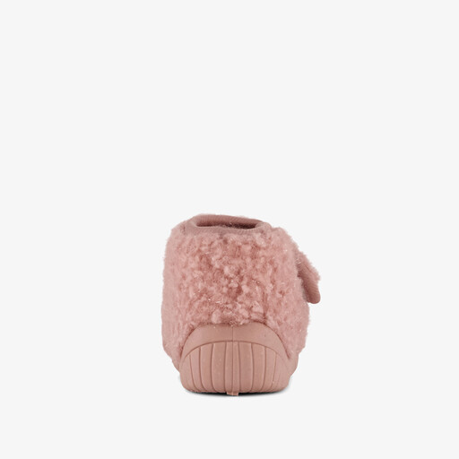 Meisjes teddy pantoffels met kat roze