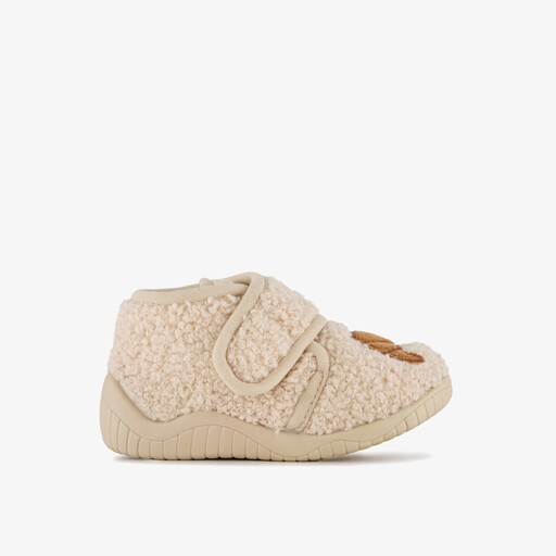 Kinder pantoffels met croissantje beige