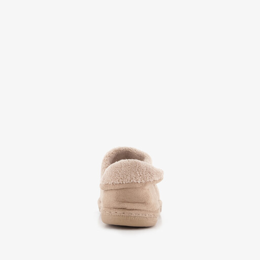 Gevoerde dames pantoffels beige