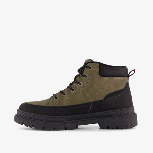 Gevoerde heren veterboots groen zwart