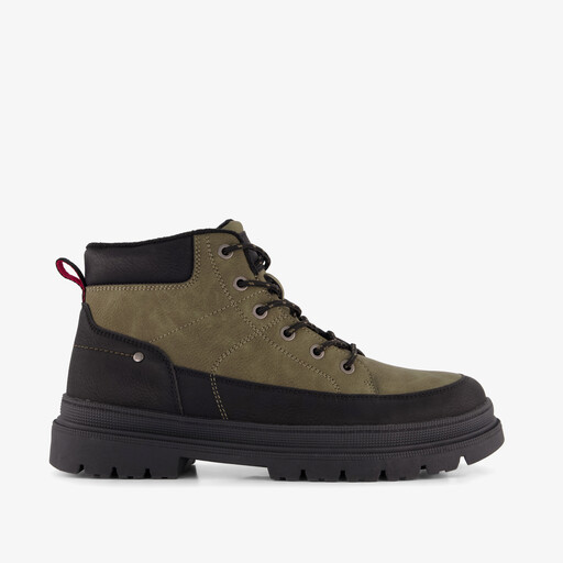 Gevoerde heren veterboots groen zwart