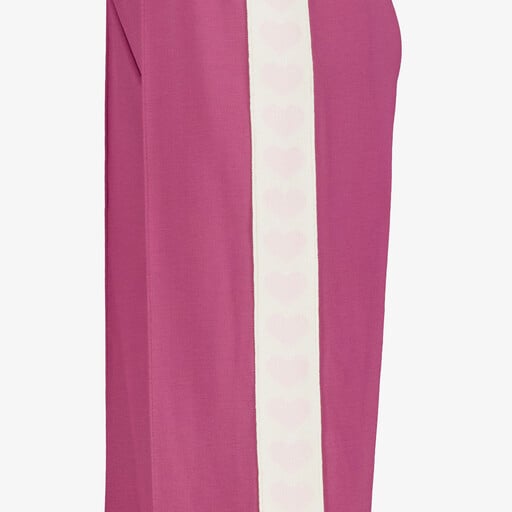 Meisjes joggingbroek met wijde broekspijpen roze