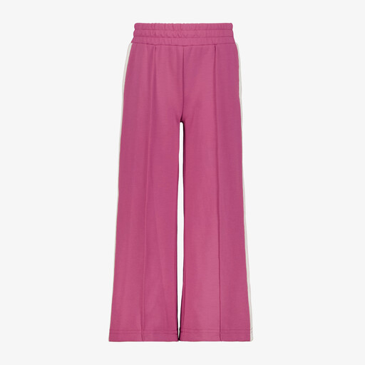 Meisjes joggingbroek met wijde broekspijpen roze