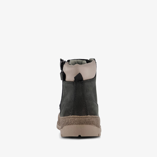 Leren jongens veterboots zwart
