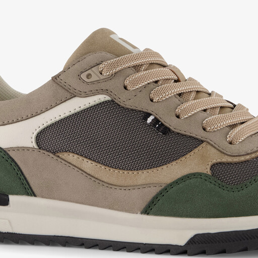 Heren sneakers groen beige