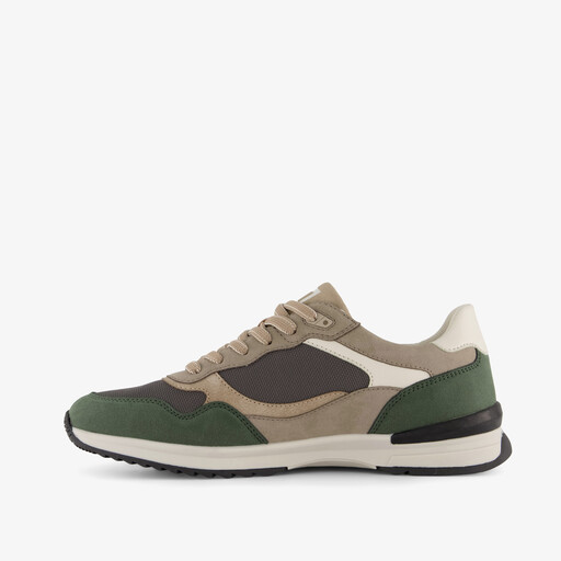 Heren sneakers groen beige