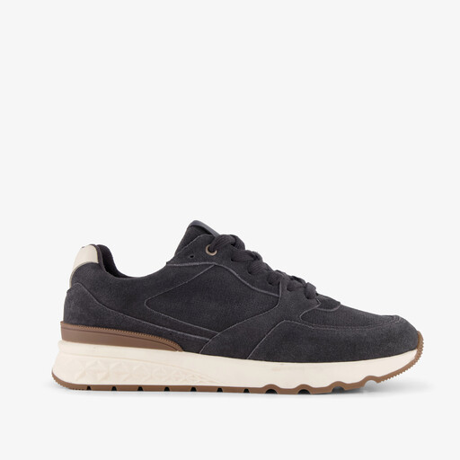 Suede heren sneakers donkerblauw