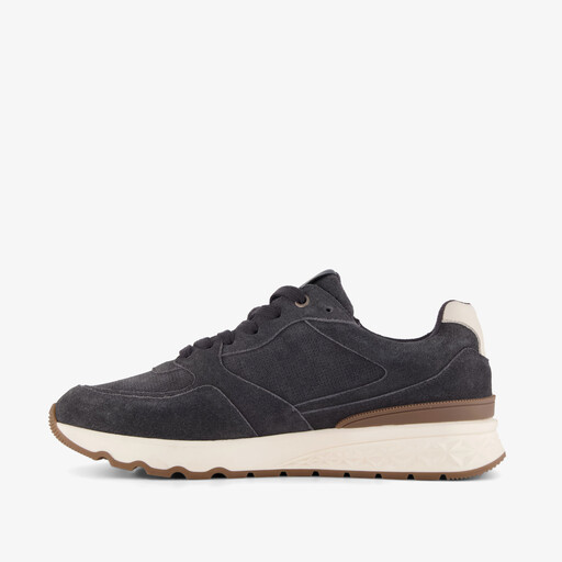 Suede heren sneakers donkerblauw