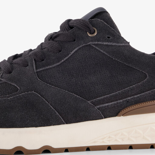Suede heren sneakers donkerblauw
