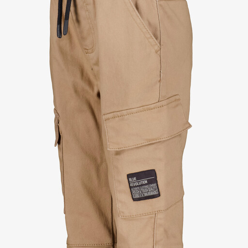 Jongens cargo joggingbroek beige
