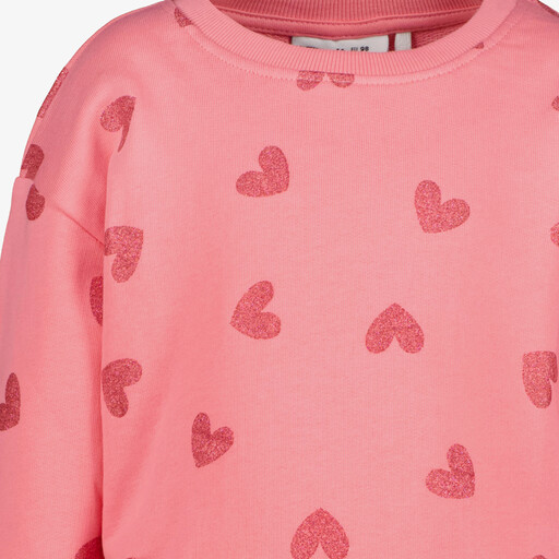 Name It meisjes sweater met hartjesprint roze